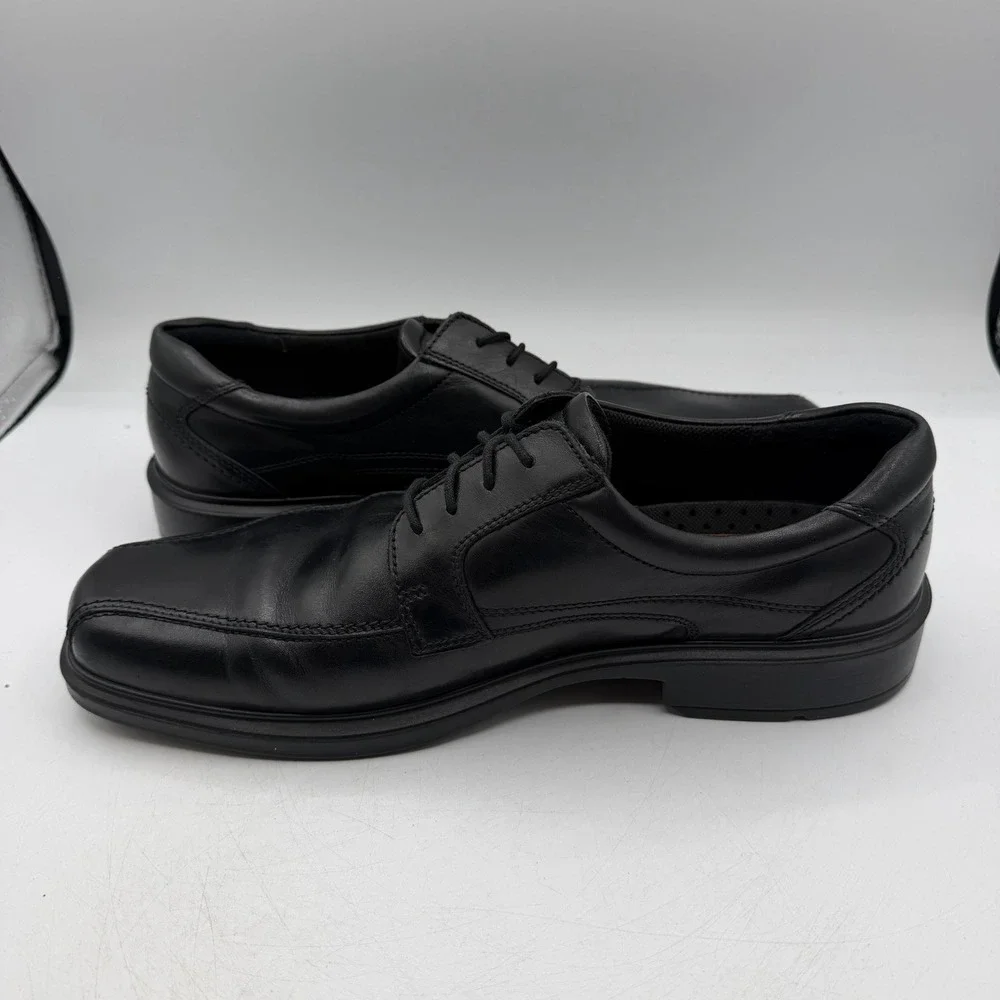 Ecco Helsinki Dress Shoes Mens EU 46 US‎ 12-12.5 Black Leather Bike Toe Oxfords